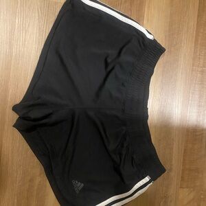 Adidas Black Sports Shorts with White Accents